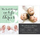 Seafoam Best In Threes Triplets Photo Birth Announcements Image 3 of 5